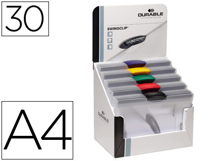 Carpeta dossier pinza lateral Durable A4 colores surtidos 30 hojas